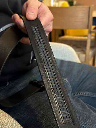 Шкіряний чоловічий ремінь з автоматичною пряжкою Киев