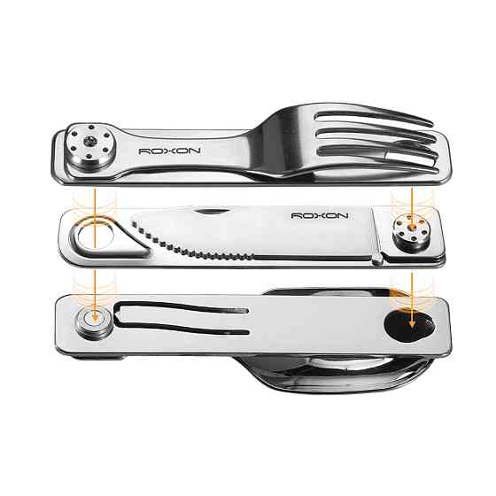 Набір столових приборів Roxon C1S 3 in1 (ложка, виделка, ніж), нержавіюча сталь Київ