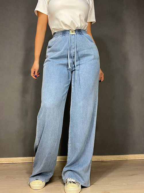 Джинси жіночі Immet 5606-8602 палаццо талія на резинці тенсель блакитні, блакитний, З2, 32, 87 см, 116 см Київ - фото 20