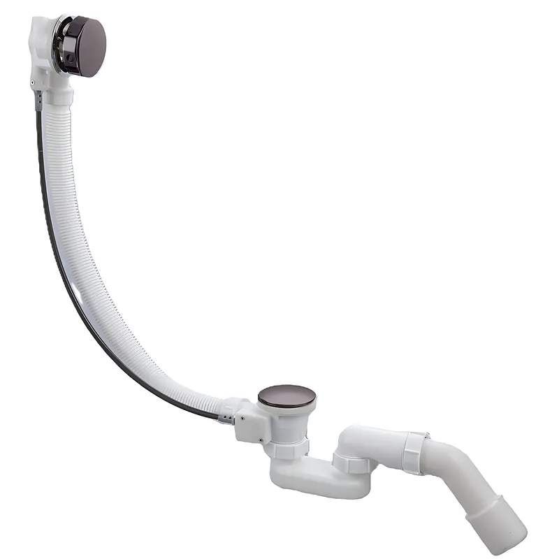 Сифон для ванни Koer BD-04-07 1 1/2" напівавтомат з переливом, без ревізії (верх цвета графит) (KR5444) Чернівці - фото 1