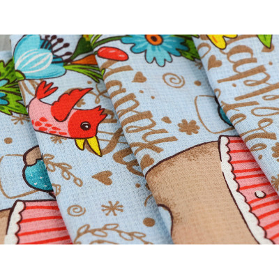 Рушник Руно Набір вафельних Великодній Зайчик блакитний 45х60 см 3 шт (710Т_ Пасхальний Зайчик блакитний) Вінниця - фото 4