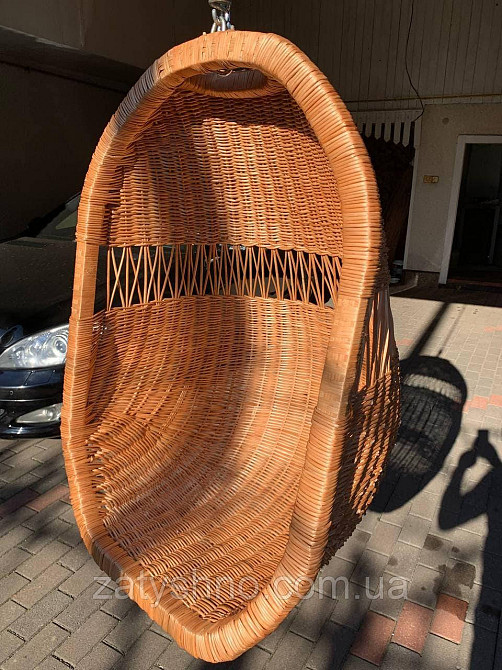 Плетеное кресло-кокон из лозы подвесное  на цепочке Киев - изображение 10