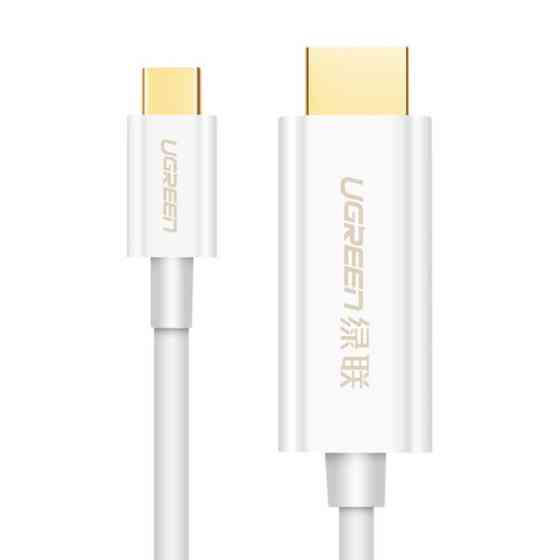Кабель-Перехідник USB Type C to HDMI Cable Male to Male ABS Case 1.5m UGREEN MM121 Білий (30841) Киев
