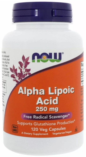 Альфа-ліпоєва кислота Now Foods Alpha Lipoic Acid 250 мг 120 вег капсул Київ - фото 1