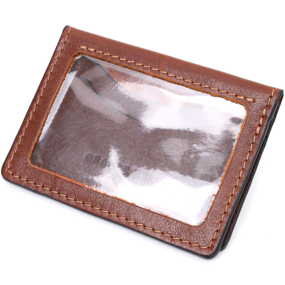 Шкіряна невелика візитниця Коричневий (GRANDE PELLE) Київ - фото 6