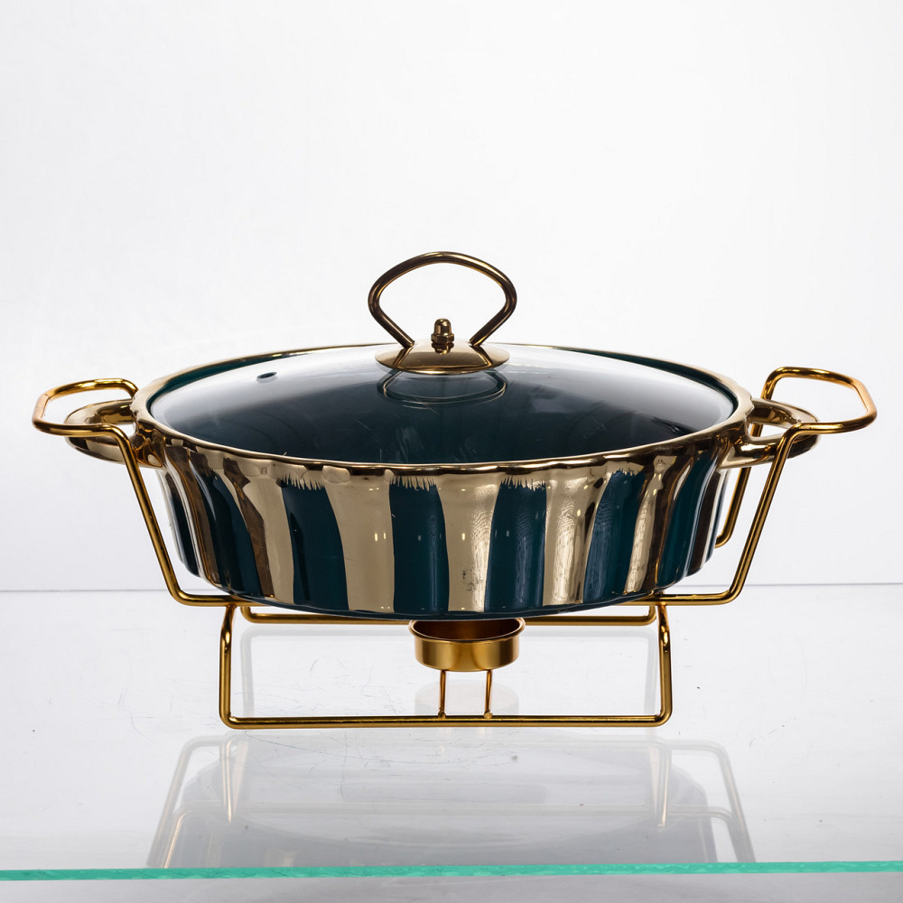 Настольный фарфоровый мармит с подогревом, 1 литр Киев - изображение 1