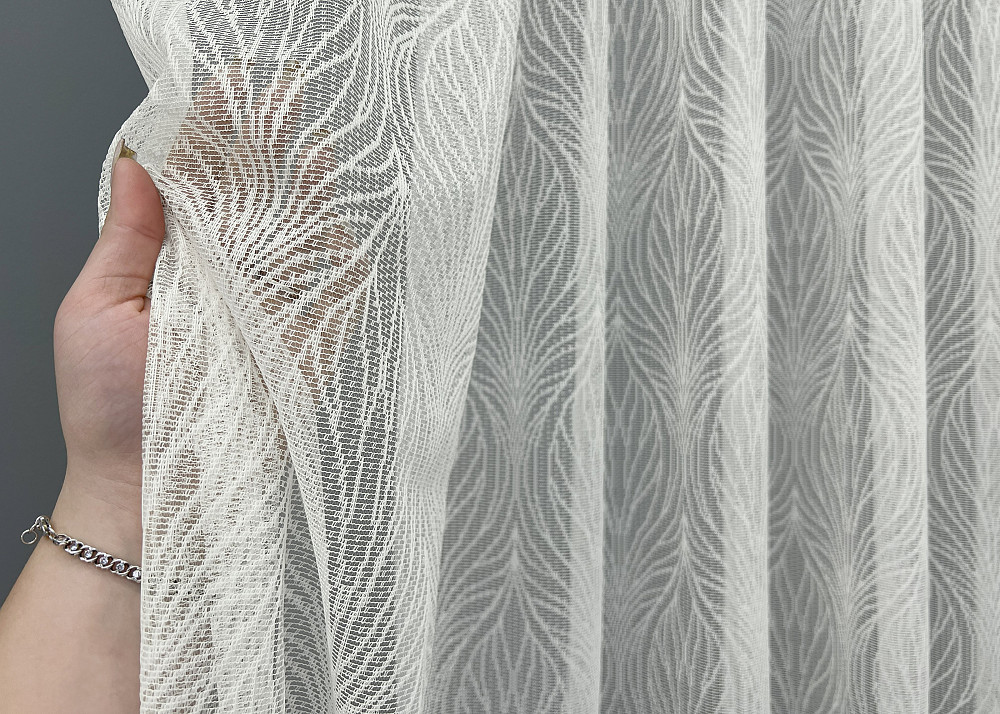 Тюль VR-Textil 2000т Жаккард Молочный 400х270 см (42-1047) Киев - изображение 4