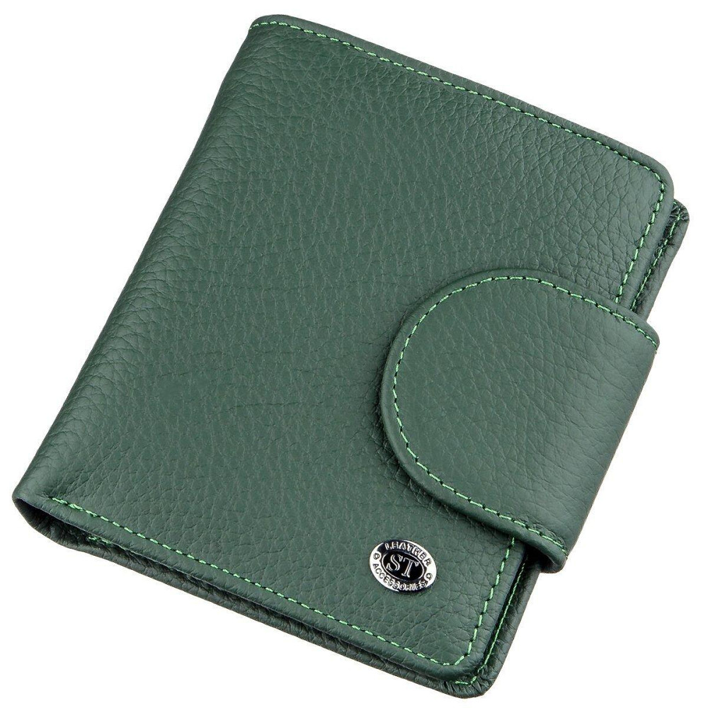 Кошелек женский компактный ST Leather 18959 Зеленый Киев - изображение 5