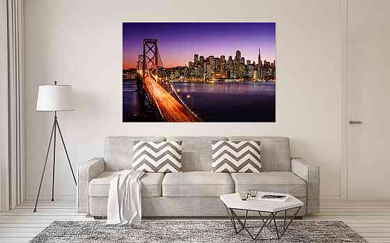 Картина холст у вітальню / спальню Нью-Йорк   MLP_29  ( 60х30см ) 60x100 см Київ