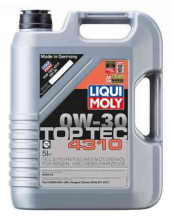 LIQUI MOLY 2362 Top Tec 4310 SAE 0W-30 — Синтетична моторна олива Low SAPS | Для бензинових і дизельних двигунів PSA, Fiat, Alfa R Ковель