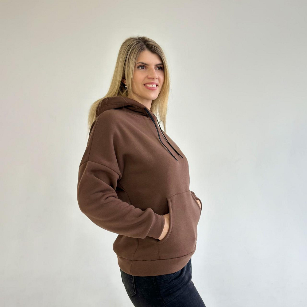 Однотонный батник с капюшоном 