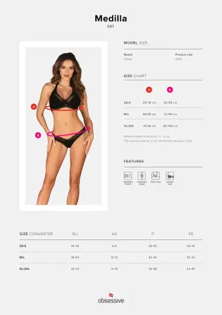 Комплект Obsessive Medilla 2-pcs set XL/2XL Львів