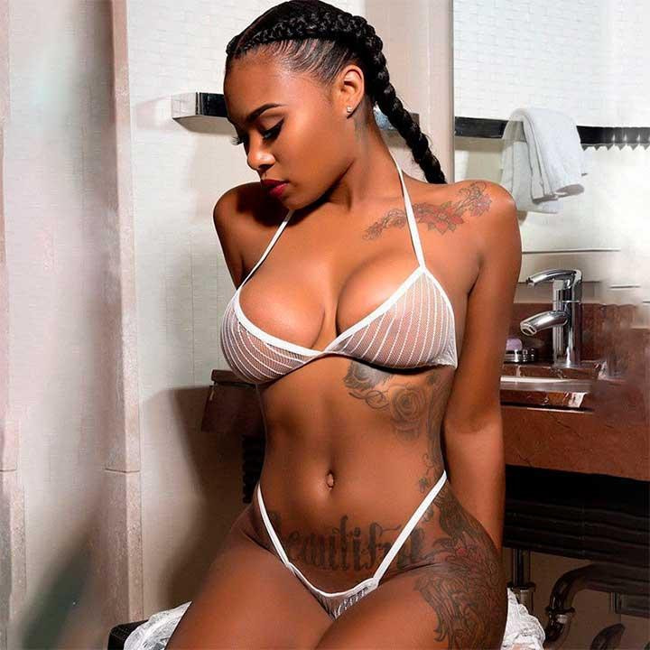 Прозорий еротичний комплект - Білий - S/M - Еротична білизна Вінниця - фото 1