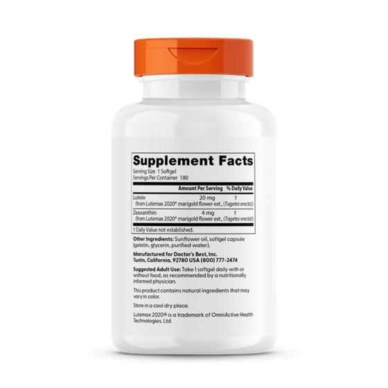Лютеїн Doctors Best Lutein 20 мг 180 капс Київ