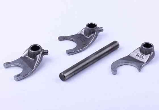 Вилки переключения передач, к-т: вал 1 шт. + вилка 3 шт. мотоцикл СВ125/150 Мукачево