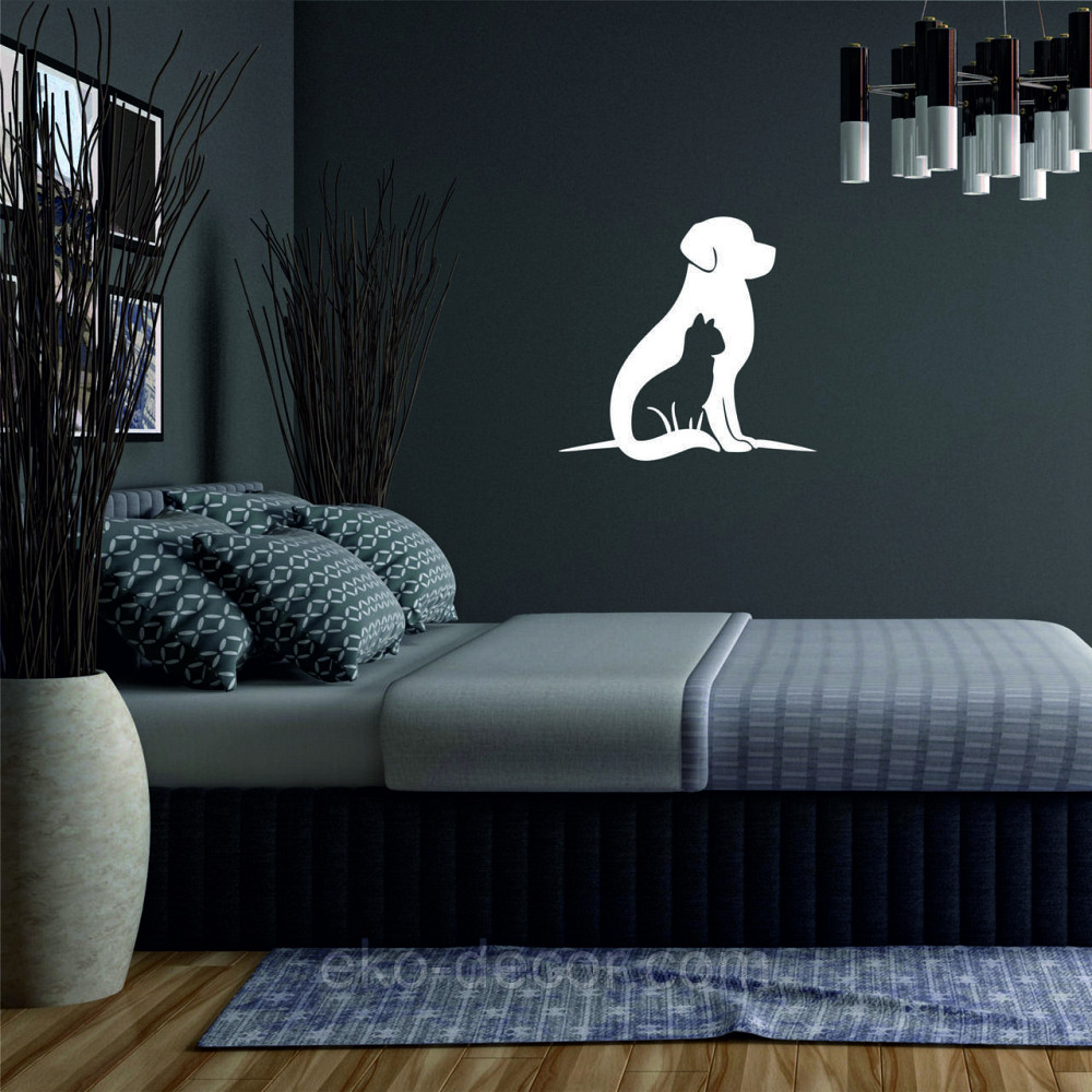 Декоративне настінне 3D Панно «Собака та кіт» Декор на стіну з об'ємом Київ - фото 3