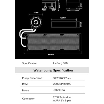 Система рідинного охолодження Gamemax IceBurg 360 Infinity WH Вінниця - фото 6