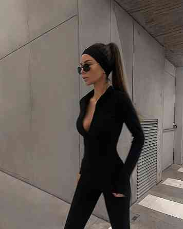 Женский базовый утепленный комбинезон в рубчик с начесом Одесса