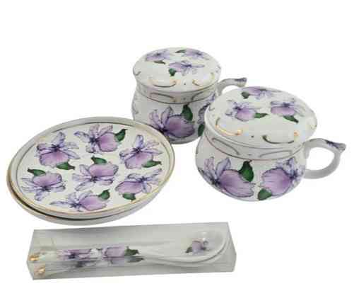 Сервиз чайный фарфор на 2 персоны Цветы Киев