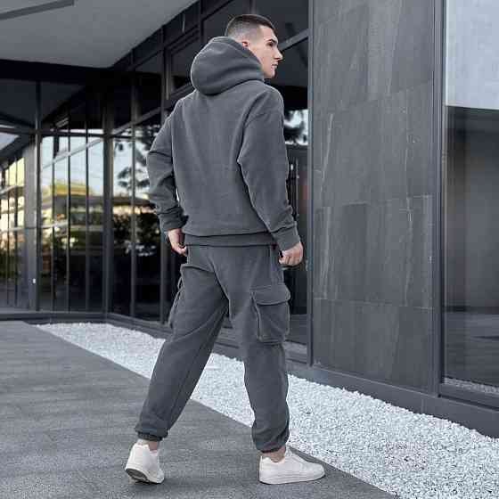 Темно-сірий спортивний костюм осінь зима Pobedov Winter. Теплий зимовий чоловічий спортивний костюм Київ