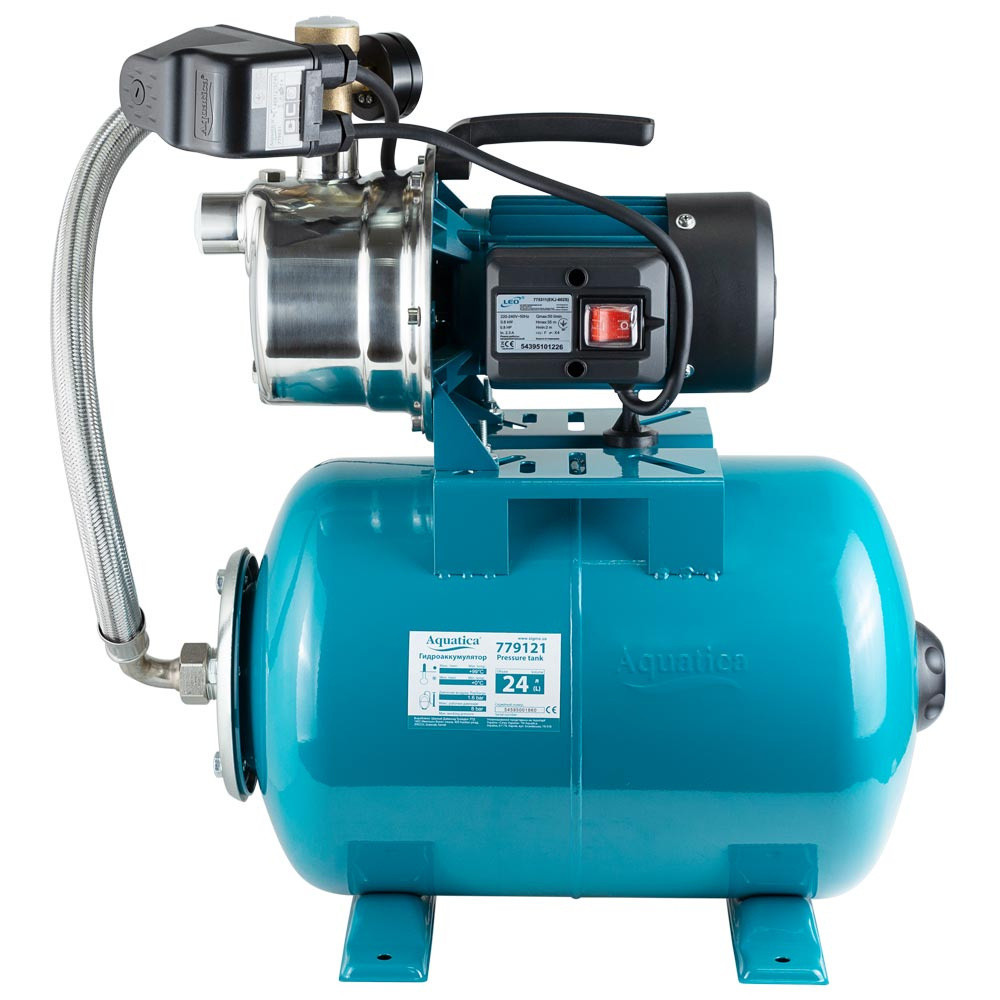 Станція 0.6кВт Hmax 35м Qmax 50л/хв (самовсмоктувальний насос нерж) 24л Україна AquaticaLEO EKJ-602SA5/UA Рівне - фото 2