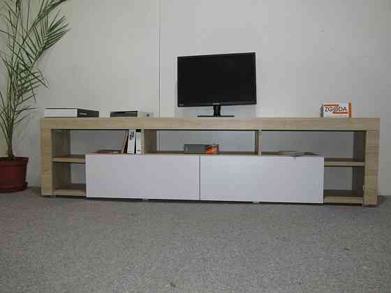 Тумба под телевизор с 5 полками М-ЗОН Джеко 200 Сонома/Нимфея Альба (белый) (MZN-031038) Днепр