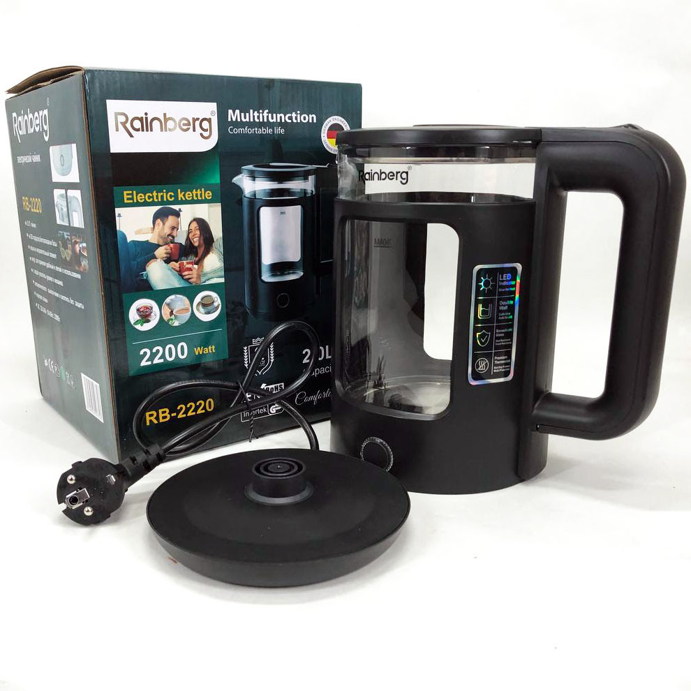 Чайники з підсвічуванням води Rainberg, Електрочайник з індикатором включення, Стильний електрочайник DS-46 Івано-Франківськ - фото 10