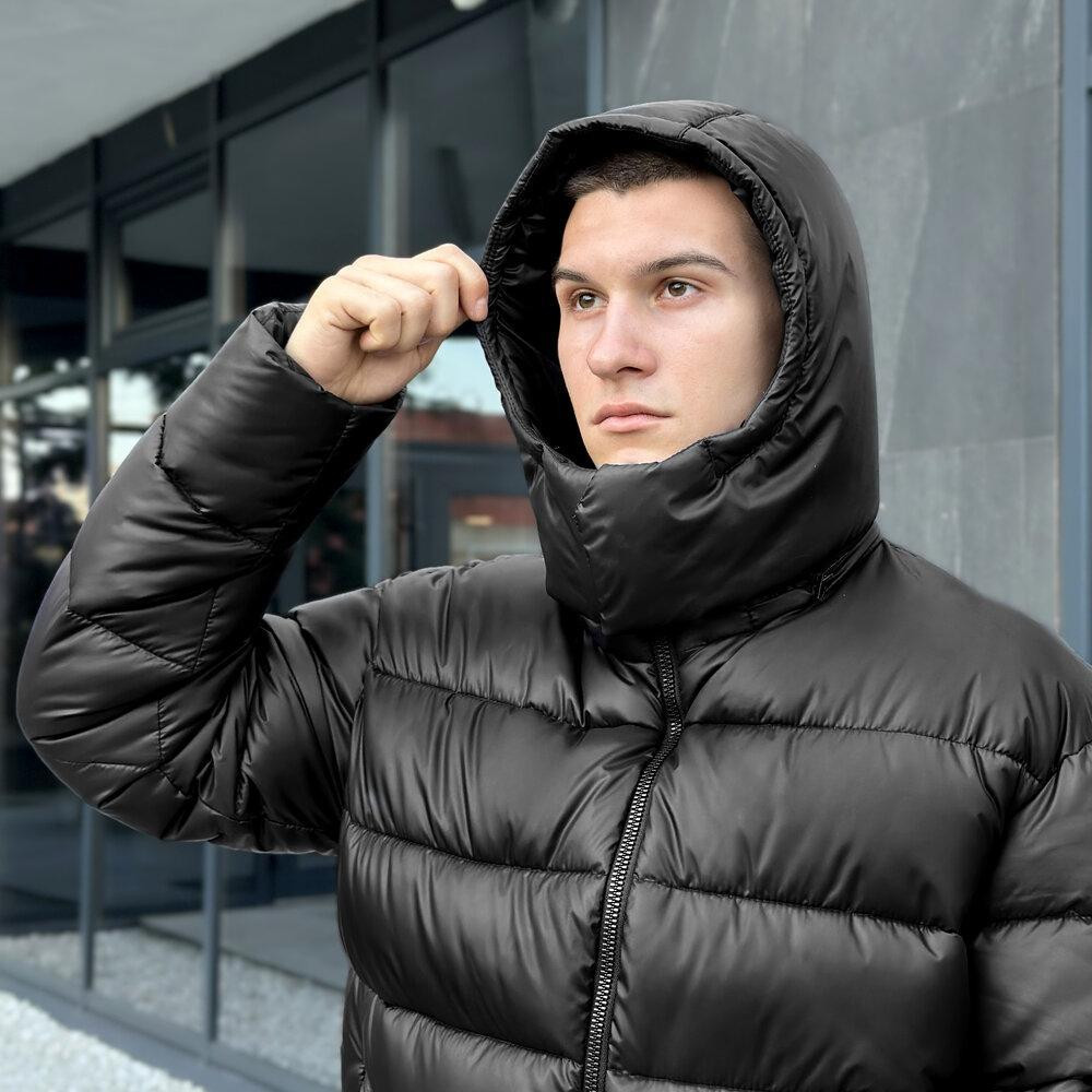 Чоловіча зимова куртка Пуховик Pobedov Snowfall Тепла з капюшоном зима чорна Одеса - фото 7