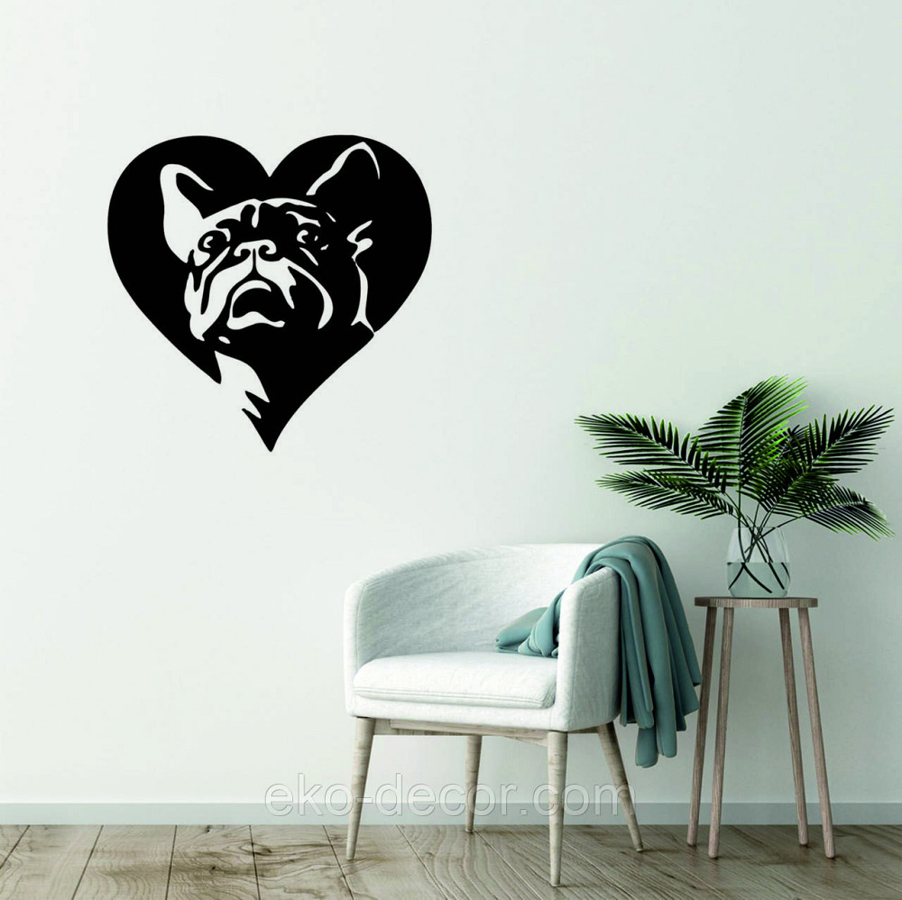 Декоративне настінне Панно «Французький  бульдог», Декор на стіну 110*84 см, Чорний Київ - фото 8