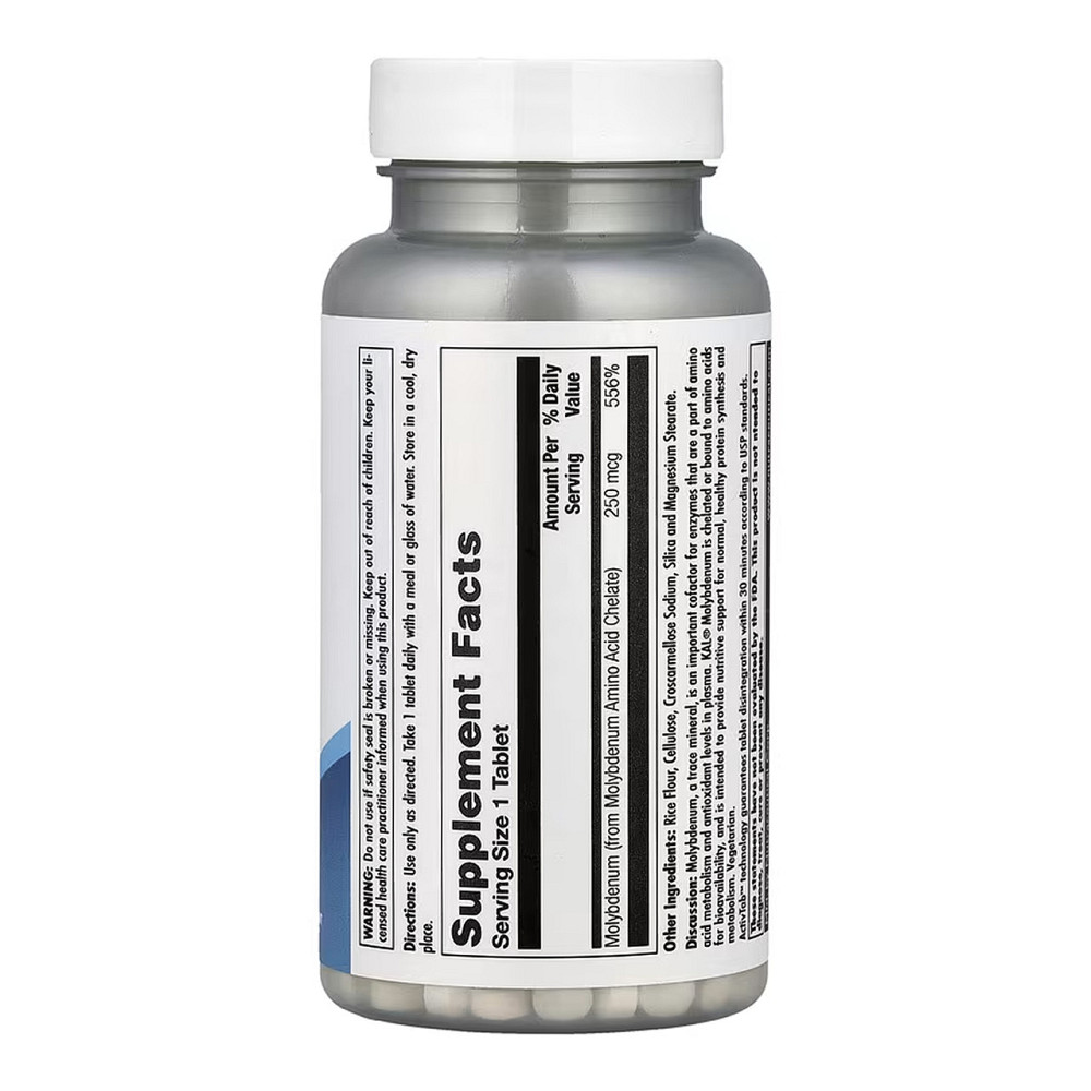 Молибден KAL Molybdenum Amino Acid Chelate 250 mcg 100 таб Киев - изображение 2