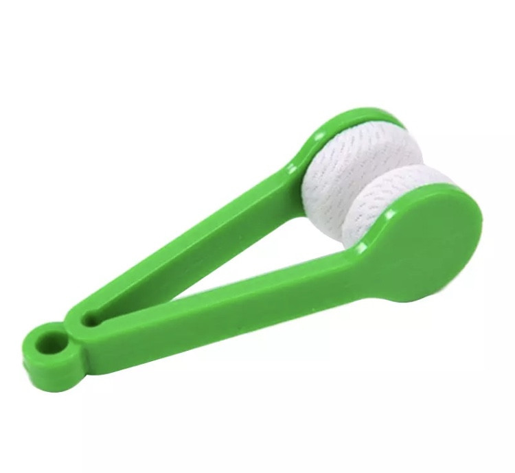 Губка салфетка для чистки очков, пинцет для чистки очков, зеленый цвет, размер 7*2 см Киев - изображение 2