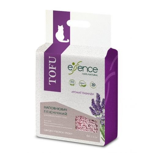 Наполнитель гигиенический Essence для кошачьего туалета натуральный из тофу с ароматом лаванды гранула 2 мм 6 л. Киев - изображение 1