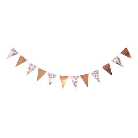 Гирлянда треугольники для праздника 4 м 18 на 13 см розовое золото Киев