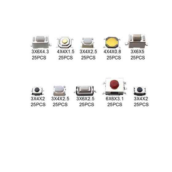 Набор кнопок для пайки и ремонта электроники, 250 шт. Киев