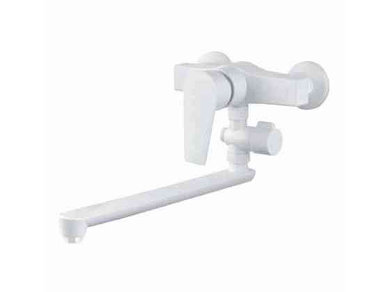 Смеситель Настенный белый OSCAR-006 SET WHITE (со шлангом, лейкой и кроншт.) ТМ PLAMIX Киев