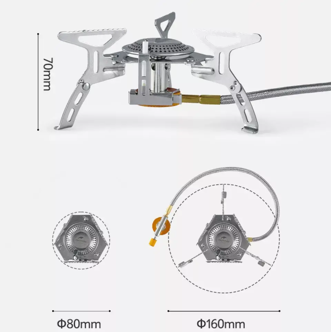 Газовий пальник Naturehike NH21RJ009 3000W з п'єзопідпалом під різьбовий балон Вінниця - фото 9