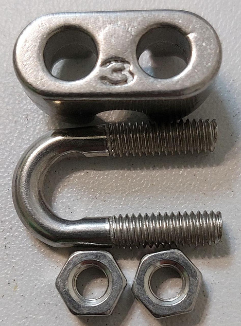 Затиск троса "GoralMet" 3 мм з нержавіючої кислотостійкої сталі AISI 316 Київ - фото 2