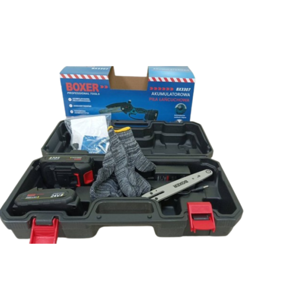 Акумуляторна ланцюгова пила BX-3307 24В: 18 см шина, автозмащення, 2 ланцюги та 2 АКБ у кейсі Одеса - фото 4