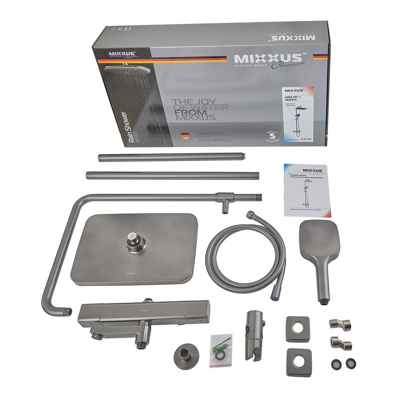 Душова колона Mixxus Premium VIRGO 009-J GRAPHITE з термостатичним змішувачем,3 функції   ( MI6647 ) 32324 Харьков - изображение 2