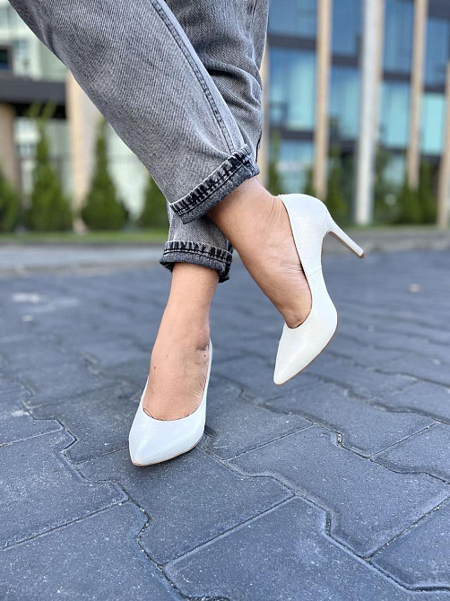 Nivelle Туфлі жіночі NIVELLE срібні натуральна шкіра-сатин каблук 10см 36р.-23.5см 37р.-24см 38 Коломыя - изображение 4