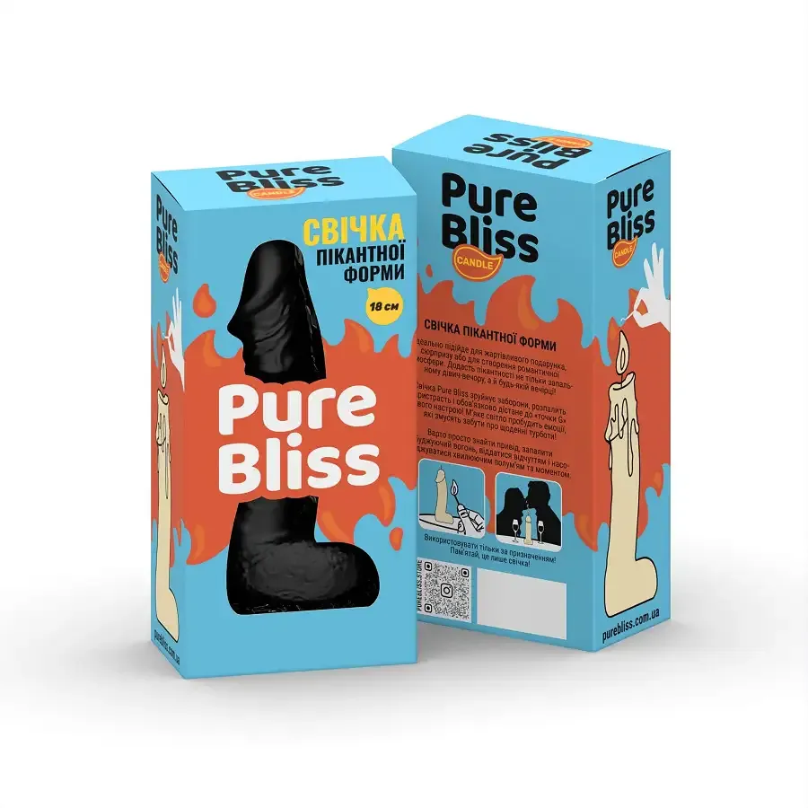 Свічка у вигляді члена Pure Bliss BIG Black 18 см Львов - изображение 7