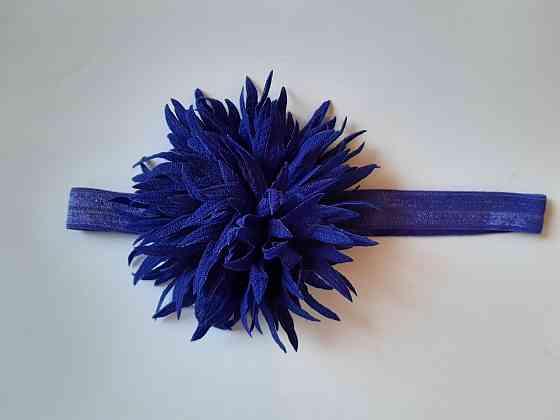 Дитяча красива пов'язка електрик - окружність 38-60см, квітка 9см Київ