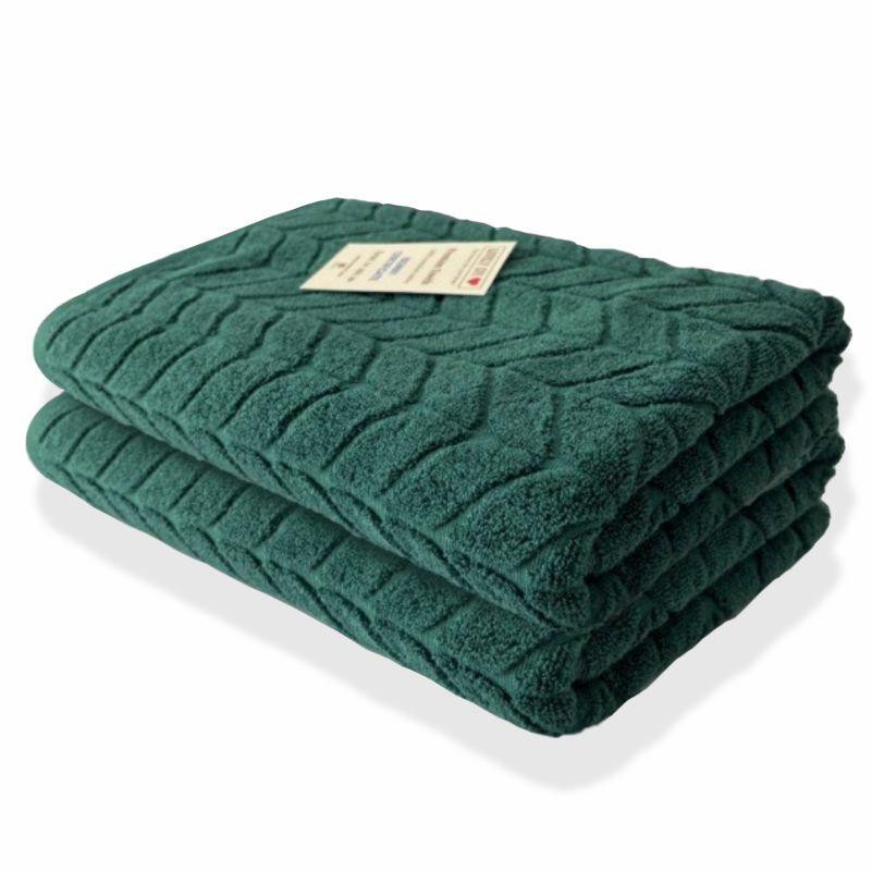 Набор 2 жаккардовых полотенца Lovely Svi для ванной, гостиниц, СПА, в подарок, 70 х 140 см Milano зеленый Киев - изображение 1