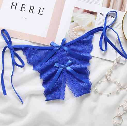 Труси з розрізом сині відверті унісекс - розмір універсальний, на зав'язках Київ