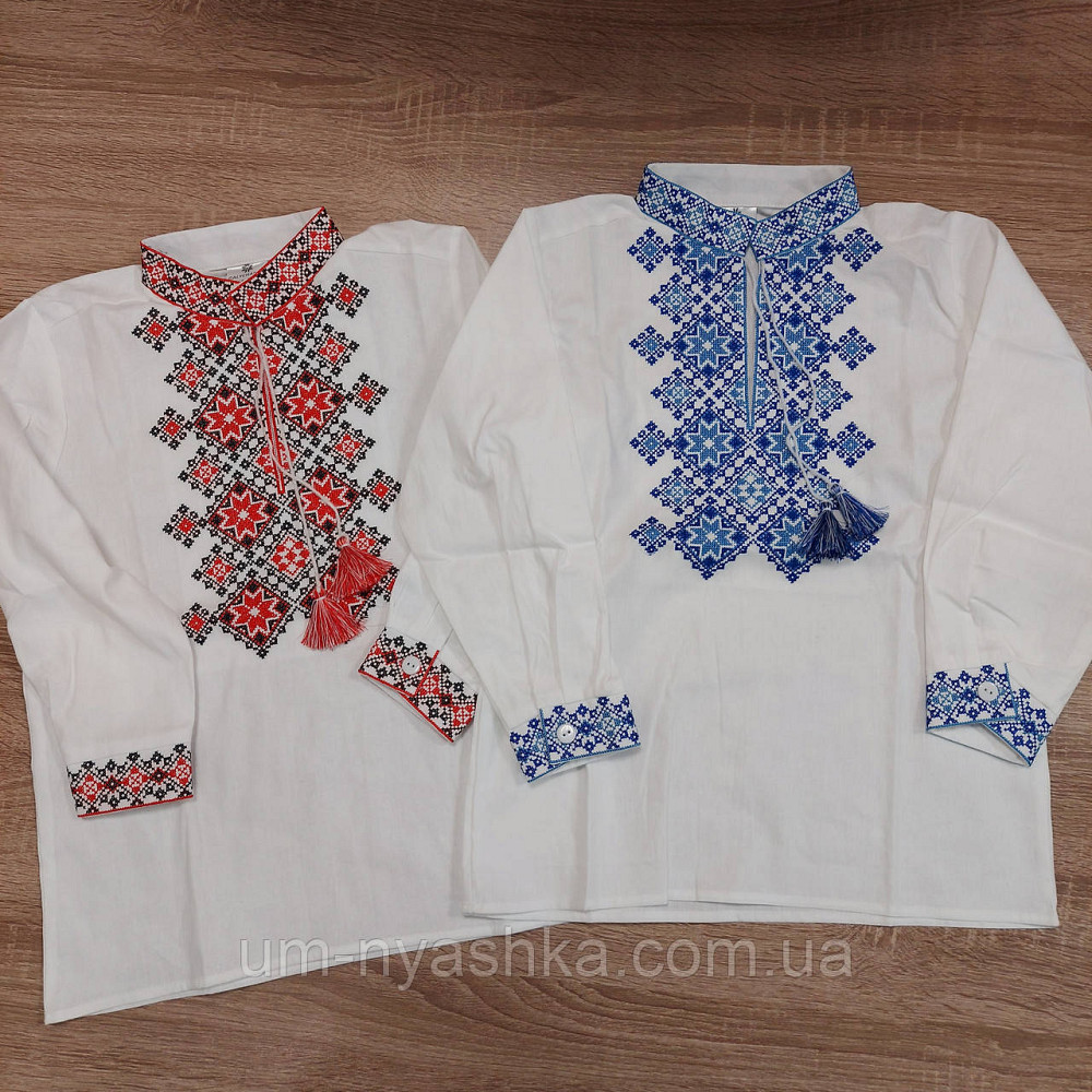 Вишиванка для хлопчика натуральна тканина "Марік" синя 110-164 Кривий Ріг - фото 2