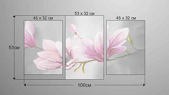 Модульна картина Абстракція Квіти Art-159_3 Київ