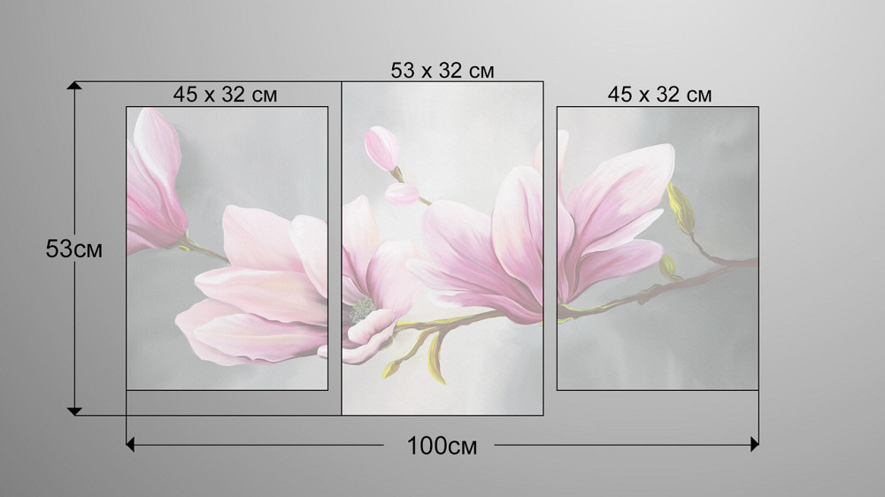 Модульна картина Абстракція Квіти Art-159_3 Київ - фото 3