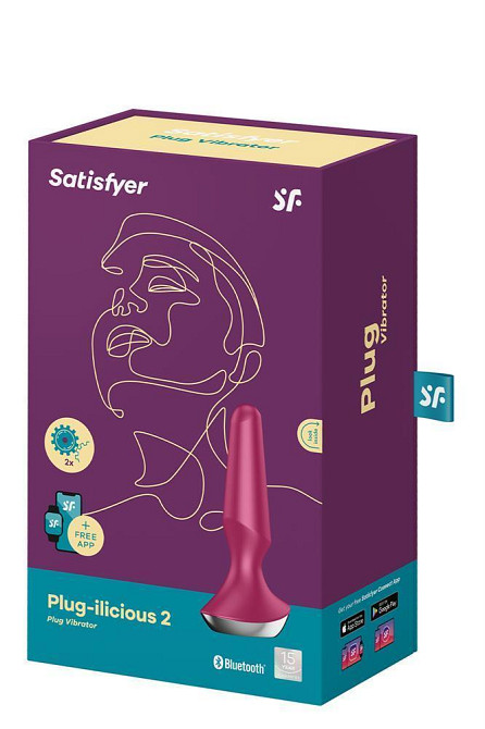 Анальная пробка с функцией управления с смартфона Satisfyer Vibrator ilicious 2, бордовый Sex Aura Киев - изображение 6