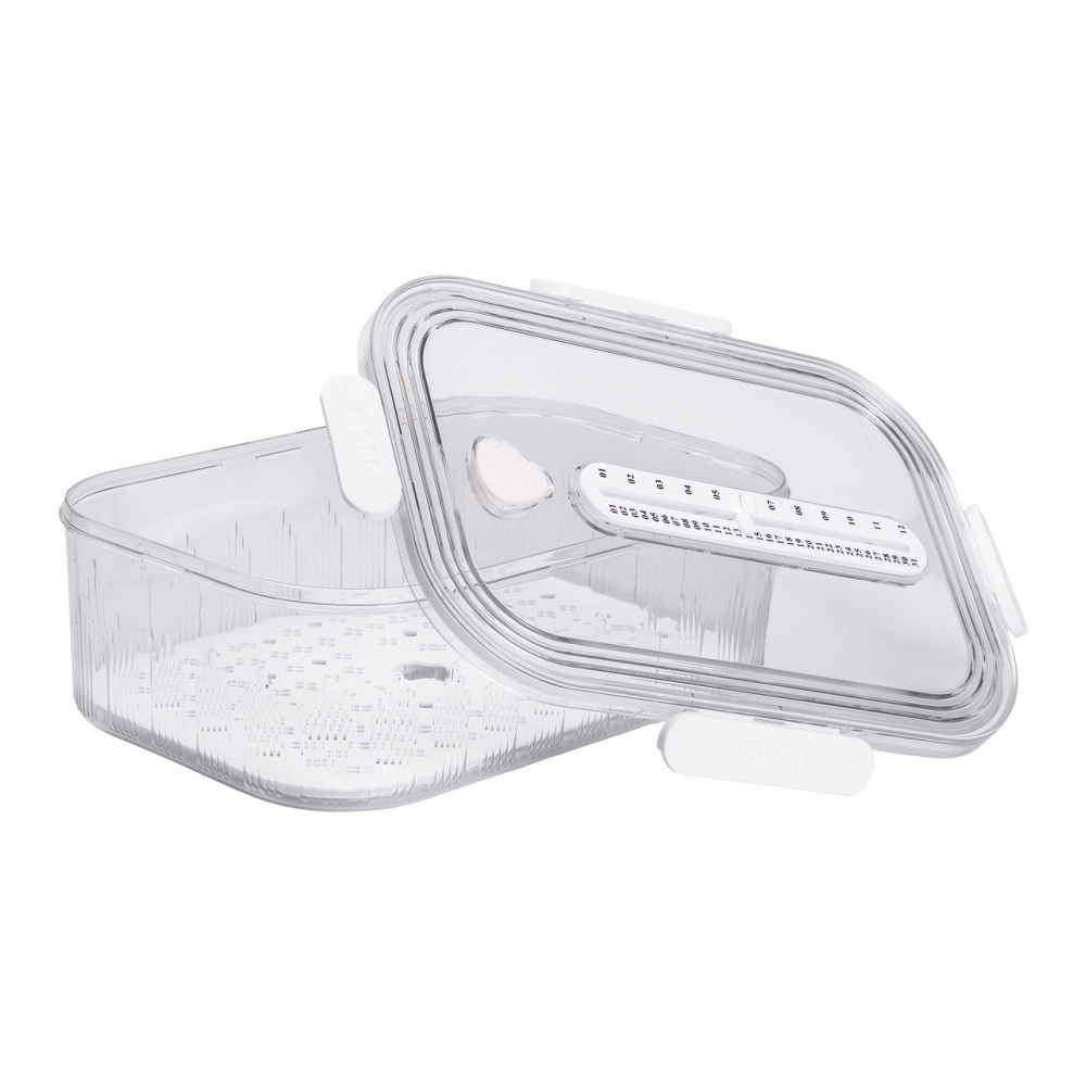 Контейнер для еды пластиковый 32.5х22.5х11 см пищевой контейнер с индикатором даты 4.2 л Белый HP-27-2 Киев - изображение 1