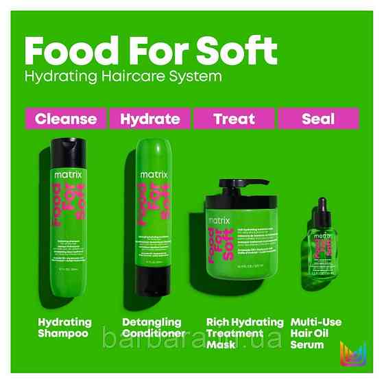Маска MATRIX FOOD FOR SOFT з олією авокадо та гіалуроновою кислотою 500 мл Київ